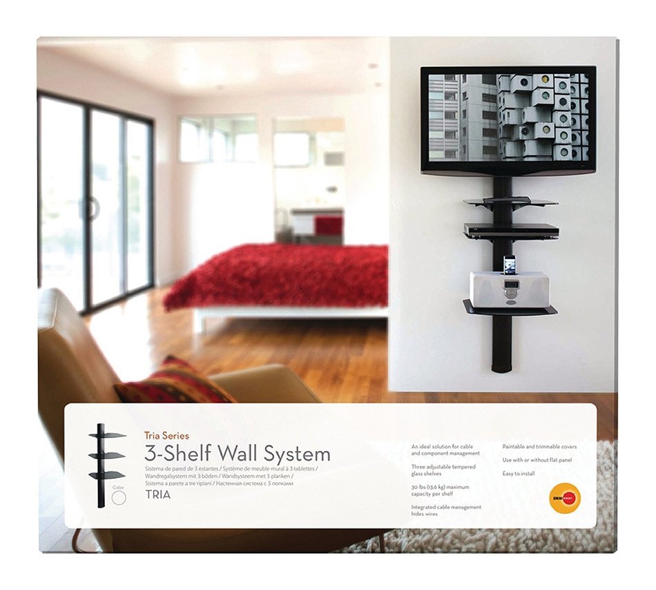 OmniMount Tria 3 Shelf Wall System, Black N5