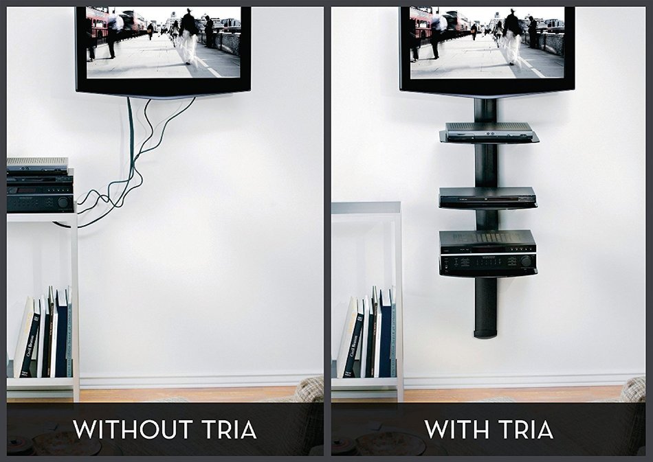 OmniMount Tria 3 Shelf Wall System, Black N6