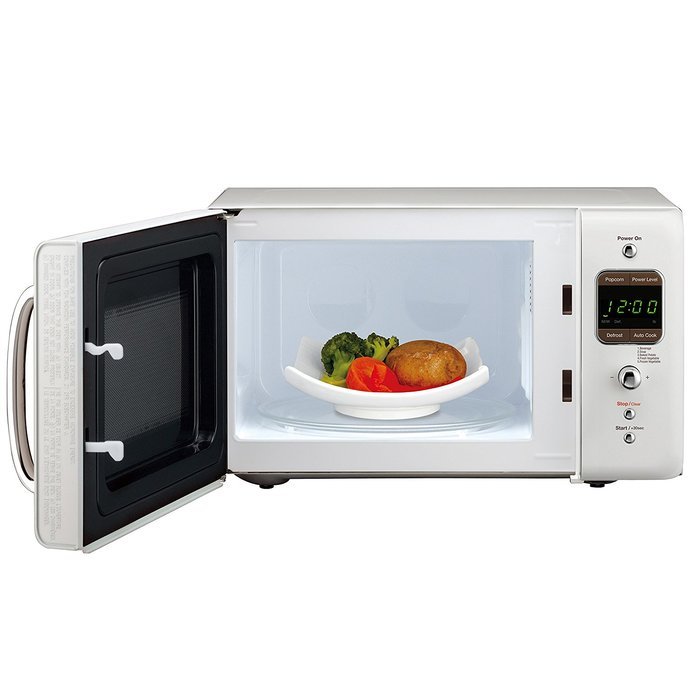 Daewoo Retro Microwave Oven 0.7 Cu Ft, Creme White 700W N2