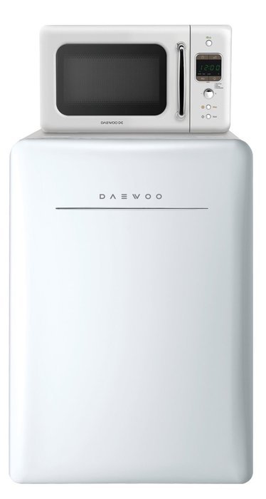 Daewoo Retro Microwave Oven 0.7 Cu Ft, Creme White 700W N3