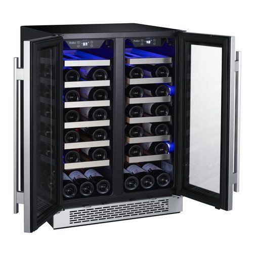 Avallon 42 Bottle 24" Dual Zone French Door Built-In Wine Cooler