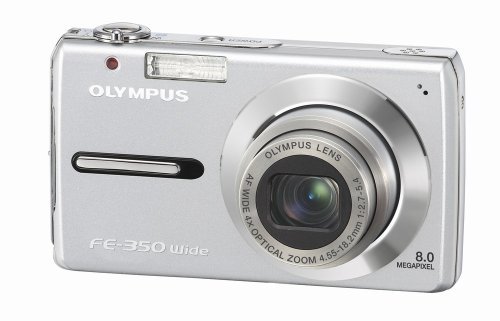 Olympus FE-350 8MP Digital Camera with 4x Wide Angle Optical Zoom (Silver)