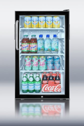 Summit SCR500BLBI7TBADA: Commercially listed ADA Compliant 20" wide glass door all-refrigerator for built-in use... N5