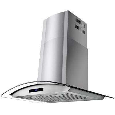 30 in. Convertible Wall Mount Range Hood in Stainless Steel with Tempered Glass and Touch Control N4