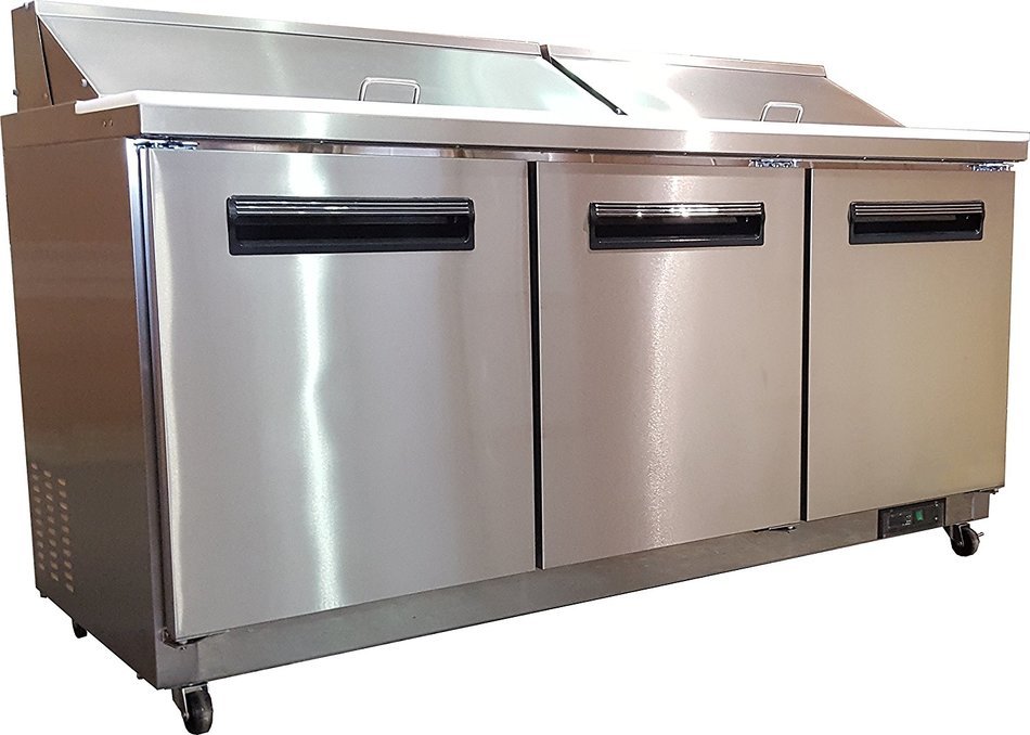 Stainless Steel 72" Commercial Prep Table Refrigerator Cooler