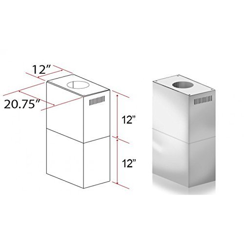 ZLINE 2-12 in. Short Chimney Pieces for 7 ft. to 8 ft. Ceilings N6