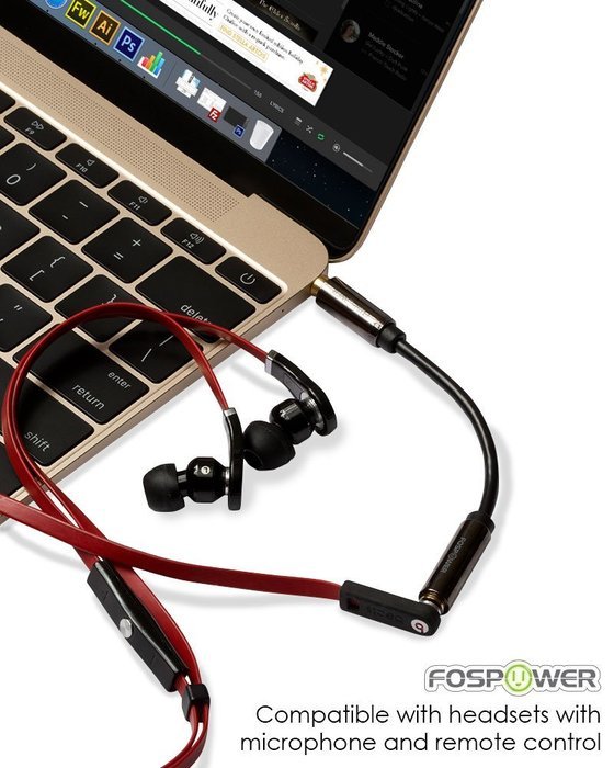FosPower (4 Inch) 3.5mm Male to 3.5mm Female Auxiliary 4-Conductor TRRS Stereo Audio Extension Cable [24K Gold... N4