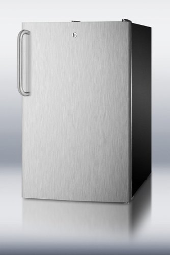 Summit CM421BLBISSTB 20" Compcat Refrigerator With 4.1 cu. ft. Capacity Factory Installed Lock Towel Bar Handle...