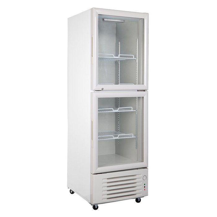 288L Glass Display Showcase Double-Door Beer Soda Beverages Cooler Commercial Refrigerator Merchandiser Upright... N4