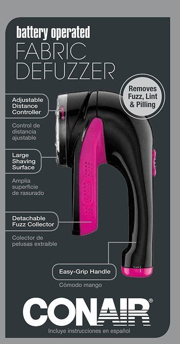 Conair Battery Operated Fabric Defuzzer - Shaver, White