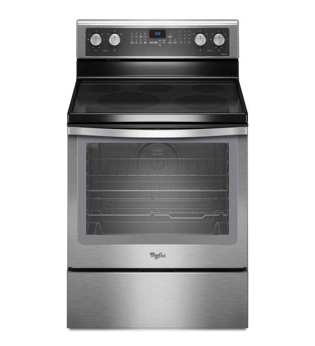 Whirlpool WFE710H0AE 30" Black Electric Smoothtop Range - Convection