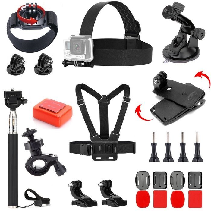 VVHOOY 24 in 1 Accessories Bundle Kit for Vikeepro AKASO Canany Campark APEMAN Sports Action Camera