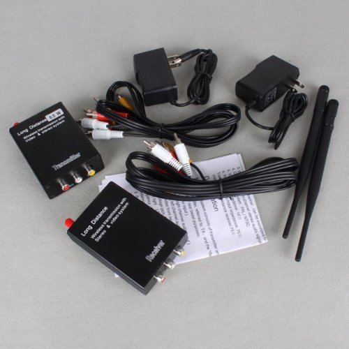 RioRand Wireless 3W Audio Video AV 2.4GHz Transmitter Sender Receiver CCTV with 8 Channels N11
