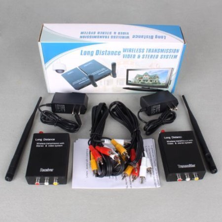RioRand Wireless 3W Audio Video AV 2.4GHz Transmitter Sender Receiver CCTV with 8 Channels N13