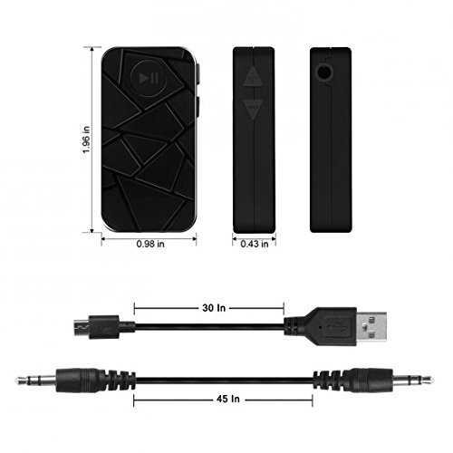 LeaningTech Portable Wireless Bluetooth 4.1 Audio Music Receiver Adapter with 3.5mm Stereo Output N4