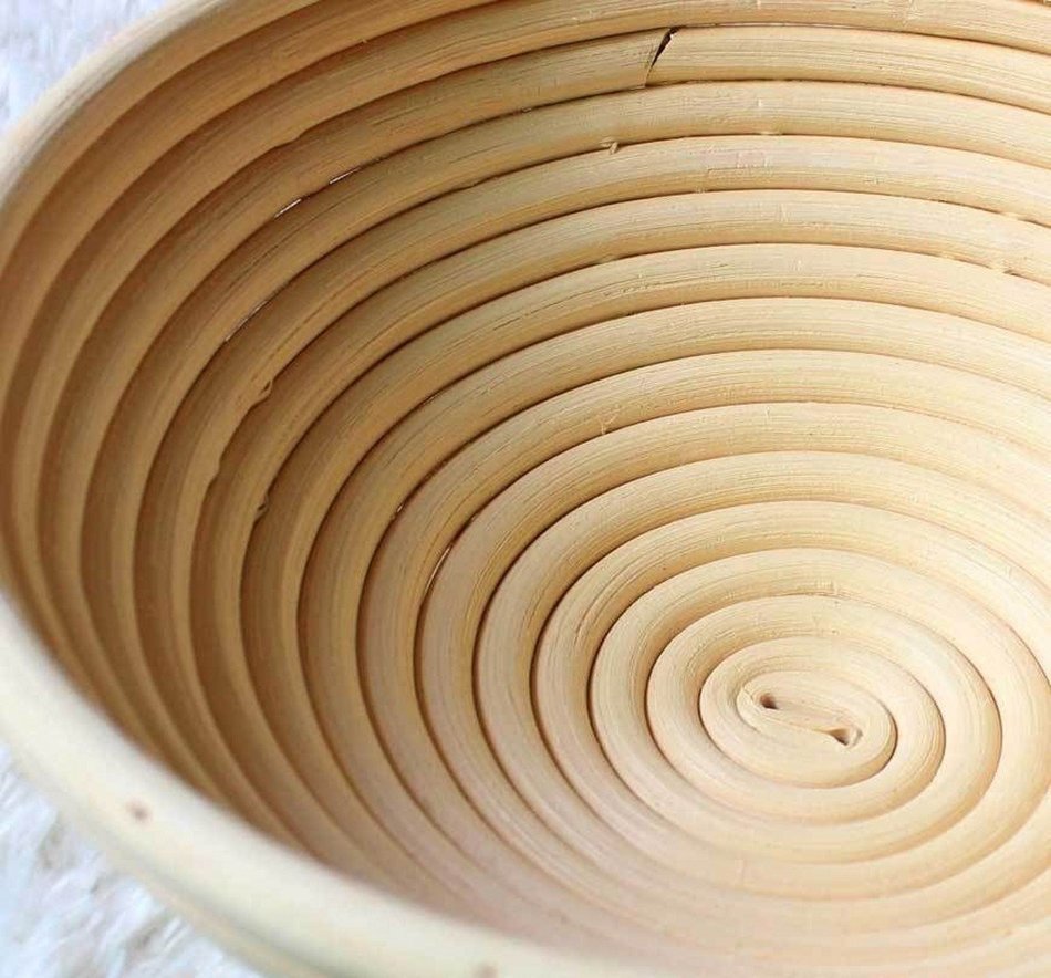 WellieSTR 1 Piece DIA 22CM/9'' ROUND RATTAN BROTFORM BANNETON BREAD PROOFING PROVING BASKET