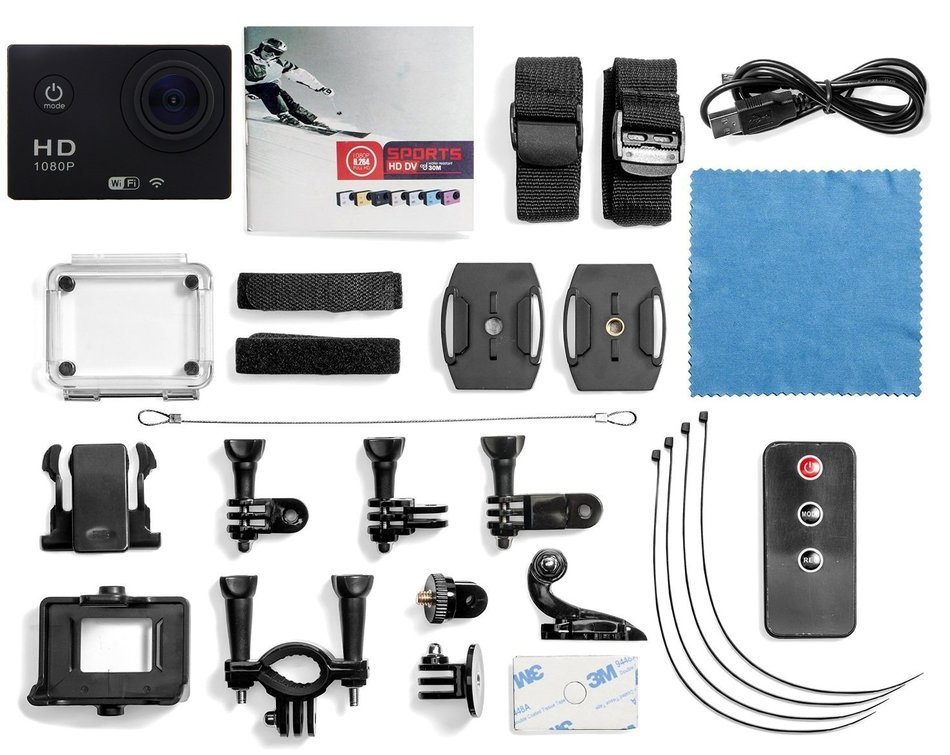 Black Box DareDVL 2.0&rdquo; LCD WIFI HD 1080P Waterproof Sports Camera &ndash; 12MP 170&deg; Wide Angle Outdoor Action Camcorder...