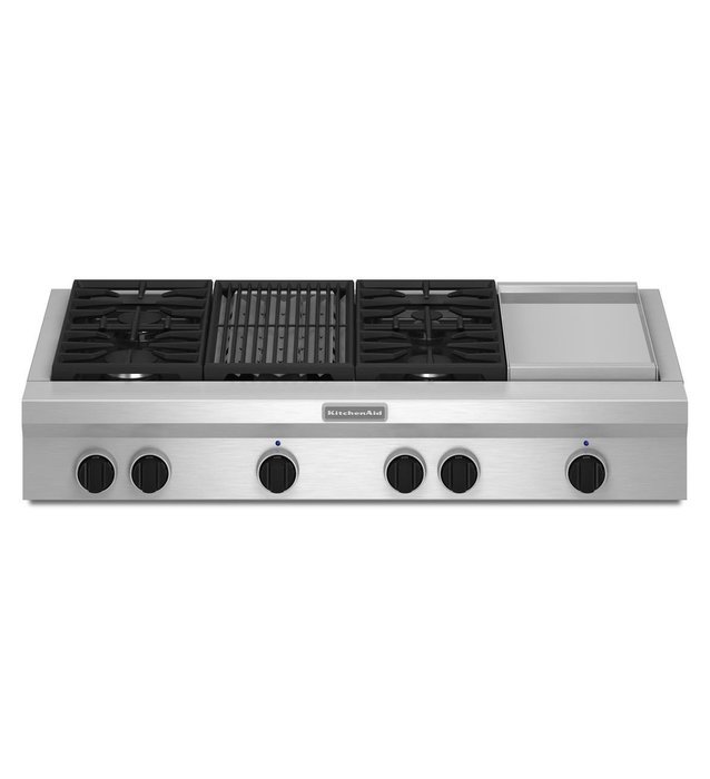 KitchenAid KGCU484VSS 48 Commercial Style Gas Rangetop - Stainless Steel