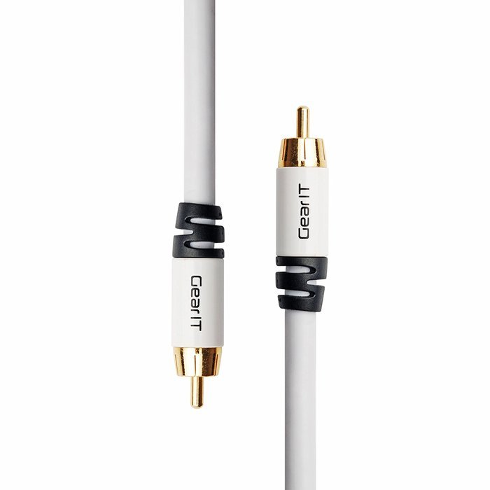 RCA Subwoofer Cable, GearIT Pro Series 3 Feet Gold Plated Dual Shielded RCA to RCA Subwoofer Cable for High Performace...