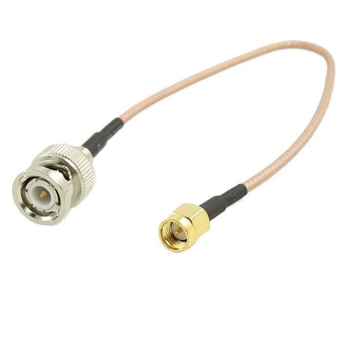 Gold-Plated BNC Male to SMA Male Connector Coaxial Cable 8.8"