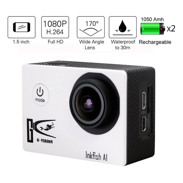 1+1&reg;Wifi 1080p Action Camera 12mp 170 Degree Real Sj4000 HDMI Output Waterproof camera Helmet Sports Camera with...