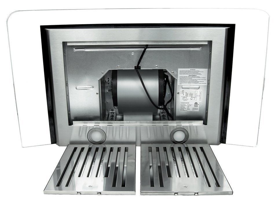 AKDY 36" Wall Mount Stainless Steel Glass Range Hood AZ668AS90 Touch Panel Control Baffle Filter N3