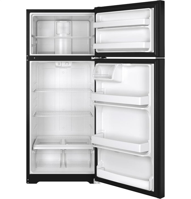 Ge GIDDS-1029628 Energy Star 17.5 cu. ft. Top Freezer Refrigerator, Black, Reversible Door Swing N4