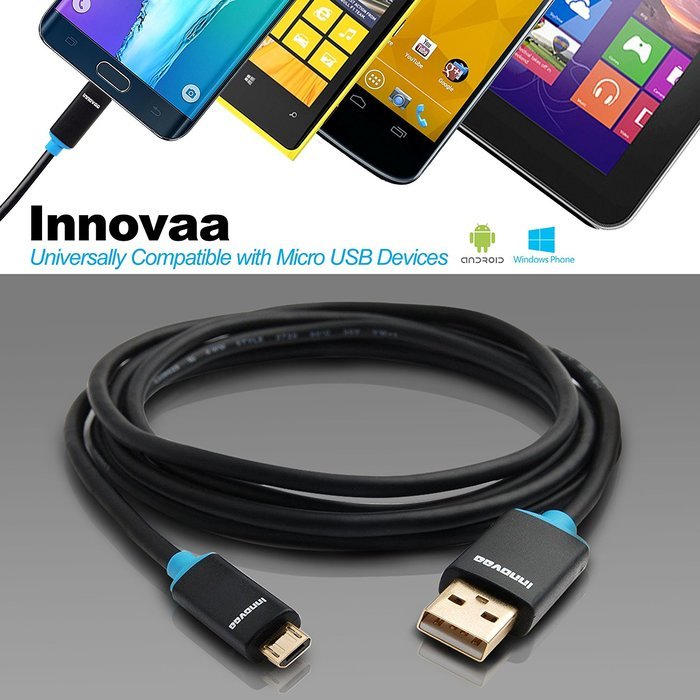 INNOVAA Premium Micro USB 2.0 High-Speed Cable - 6 Feet ( Compatible with most Android Device)