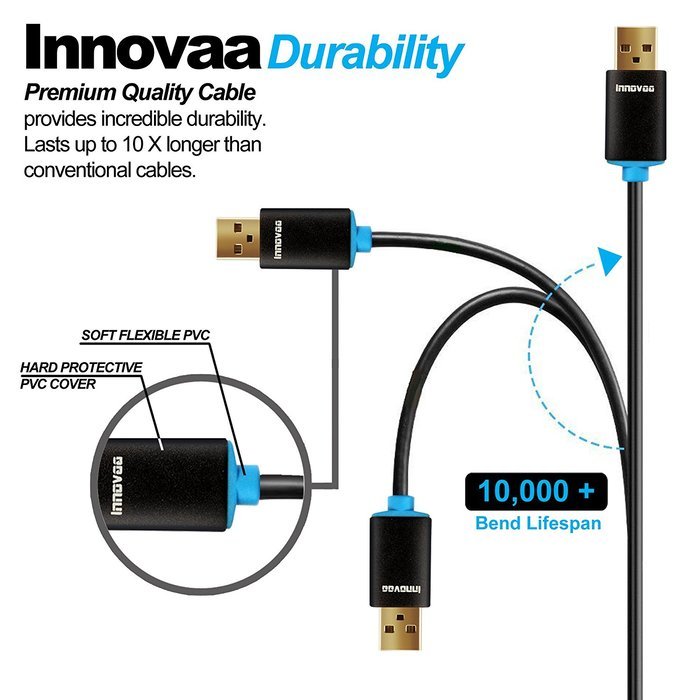 INNOVAA Premium Micro USB 2.0 High-Speed Cable - 6 Feet ( Compatible with most Android Device) N2