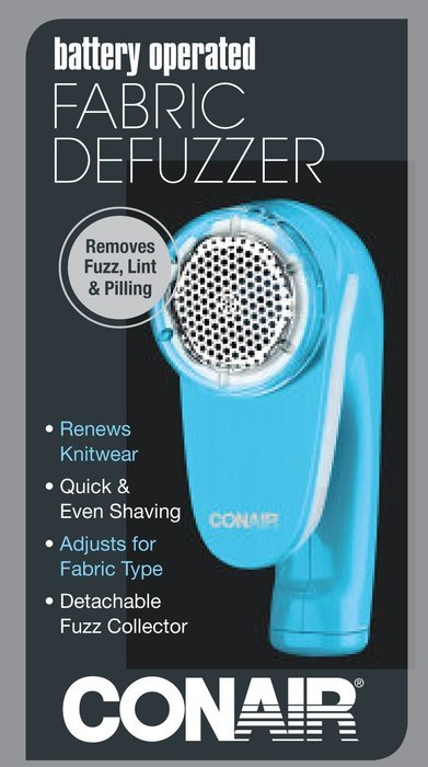 Conair Battery Operated Fabric Defuzzer - Shaver, White N3