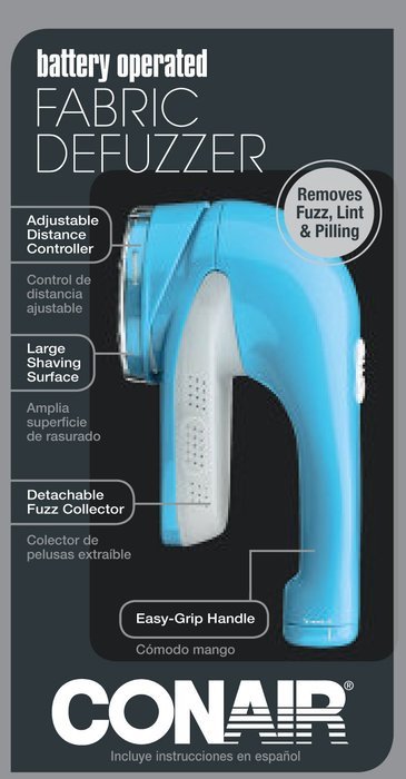 Conair Battery Operated Fabric Defuzzer - Shaver, White N4
