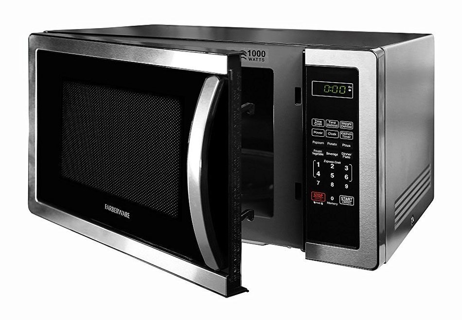 Farberware FMWO11AHTBKB Classic 1000W Microwave Oven, 1.1 cu. ft., Stainless Steel N4