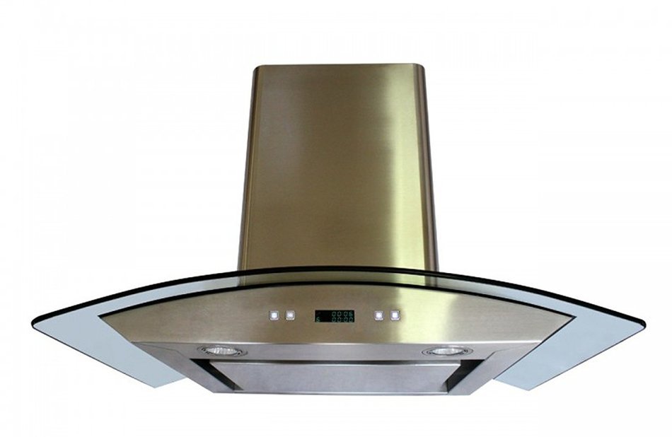 CAVALIERE 30" Wall Mounted Stainless Steel / Glass Kitchen Range Hood 860 CFM Spagna Vetro Econo Series SV198D-SP30 N2