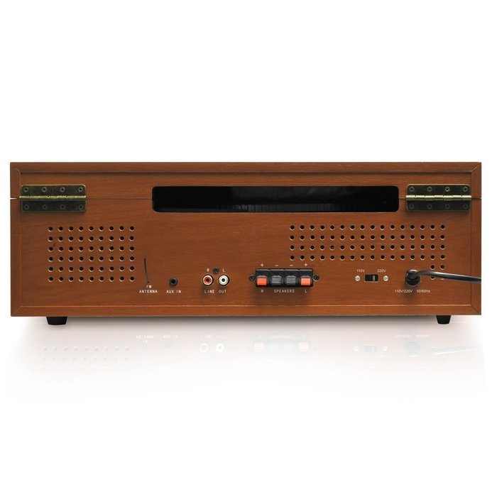 Pyle PPTCM80BTGR Vintage Retro Classic Style Bluetooth Turntable Speaker System with Vinyl/MP3 Recording N11