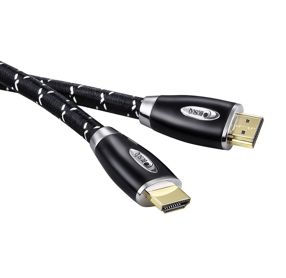 BUSUQ High-Speed Standard HDMI Cable Supports Ethernet, 3D and Audio Return (75 Feet/23 Meter), Black- Red Nylon... N3
