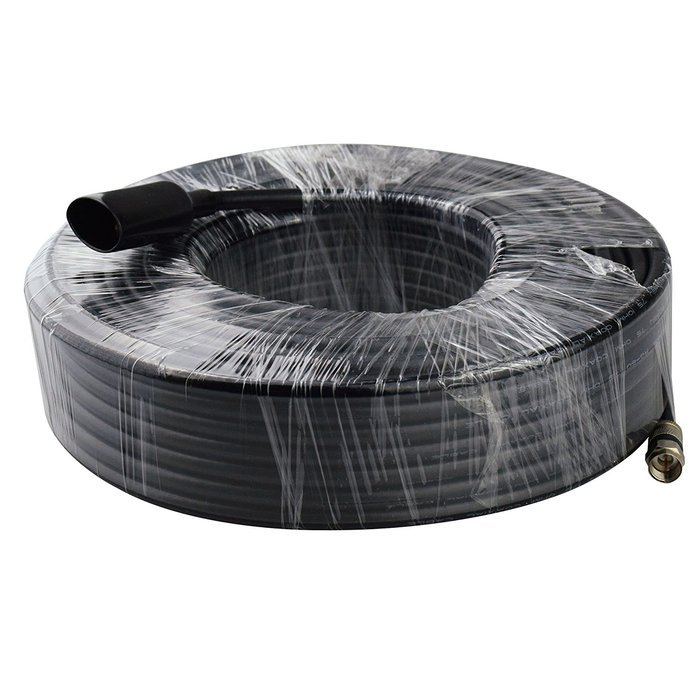 FOWOD RG6 TV Black Coaxial Cable, 100 Feet, with F-Male Connectors, Double Shielded, High Performance, Indoor... N2