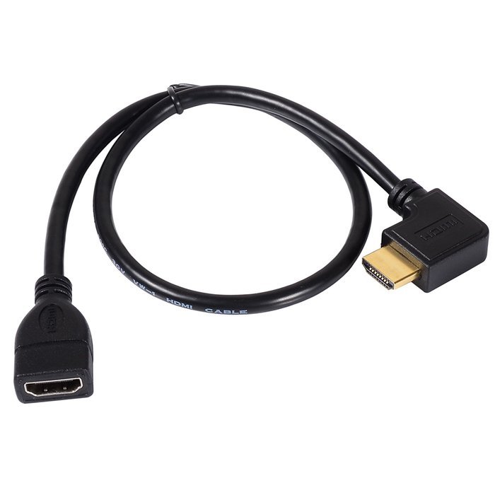 Smays Right Angle HDMI Extension Cord - Connect Your Monitor or TV to Stick PC with This Cable, Save Space (0.5...