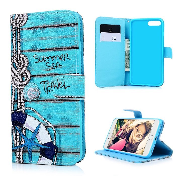 iPhone 7 Plus Case (5.5 inch) - Wallet Flip Stand Case PU Leather Case with Shockproof TPU Inner Bumper Colorful... N24