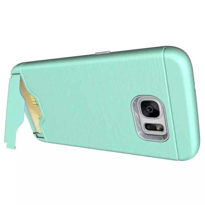 TYoung Soft TPU Brushed Skin Full Around Silicone Armor Case Shockproof Cover with Stand Support and Card Slot...