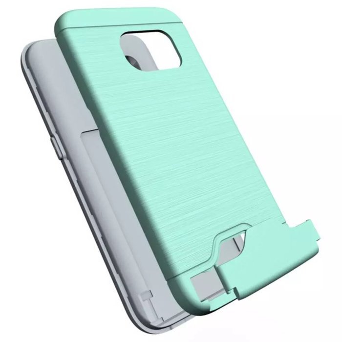 TYoung Soft TPU Brushed Skin Full Around Silicone Armor Case Shockproof Cover with Stand Support and Card Slot... N2
