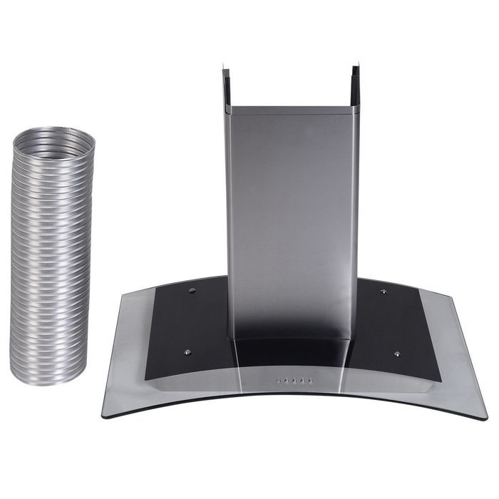 USA Stock Kitchen Wall Mount Stainless Steel Glass Stove Vents 30" Range HoodGY#583-4 6-DFG264189 N2