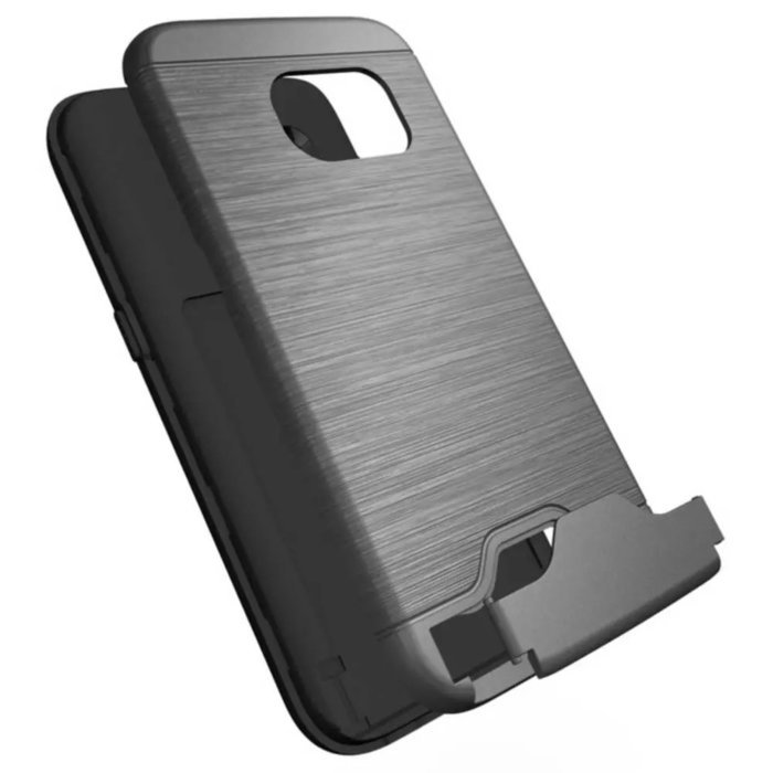TYoung Soft TPU Brushed Skin Full Around Silicone Armor Case Shockproof Cover with Stand Support and Card Slot... N4