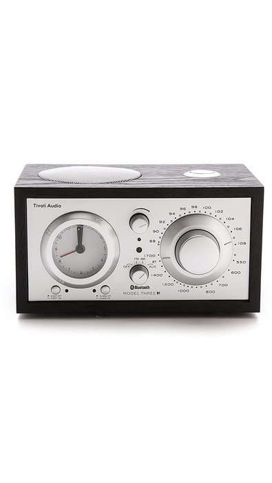 Tivoli Audio Men's Model Three Bluetooth Clock Radio, Black/Silver, One Size