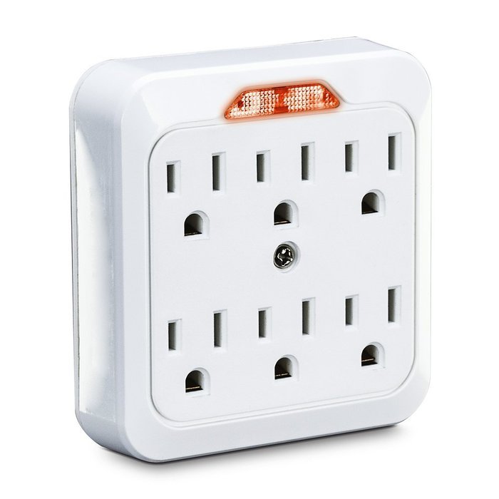 CyberPower GT600L 6 Outlet Grounded Wall Tap with LED Guide Light