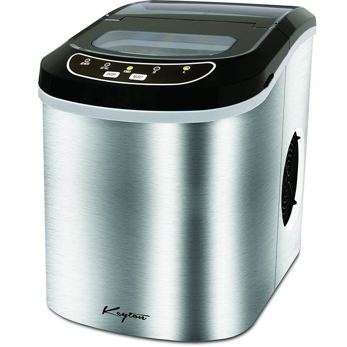 Portable Ice Maker - Stainless Steel Countertop Ice Cube Machine With Basket- 26 pounds of ice daily, 2 sizes,... N4