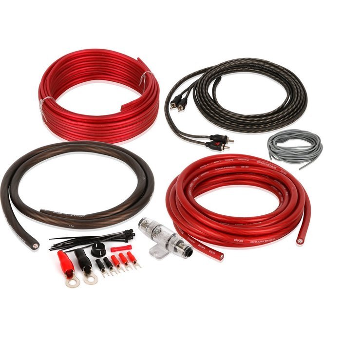 Belva 4 Gauge 2 Channel Complete Copper-Clad Amp Wiring Kit [RED] with 2-Channel RCA Interconnects [BAK42]