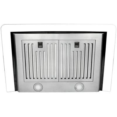 30 in. Convertible Wall Mount Range Hood in Stainless Steel with Tempered Glass and Touch Control N7