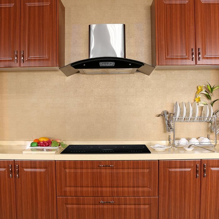 Windmax 29.5" Black Glass Plate 3 Burners Induction Hob Triple Stove Cooktop N4