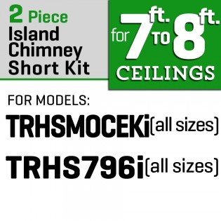 ZLINE 2-12 in. Short Chimney Pieces for 7 ft. to 8 ft. Ceilings N7