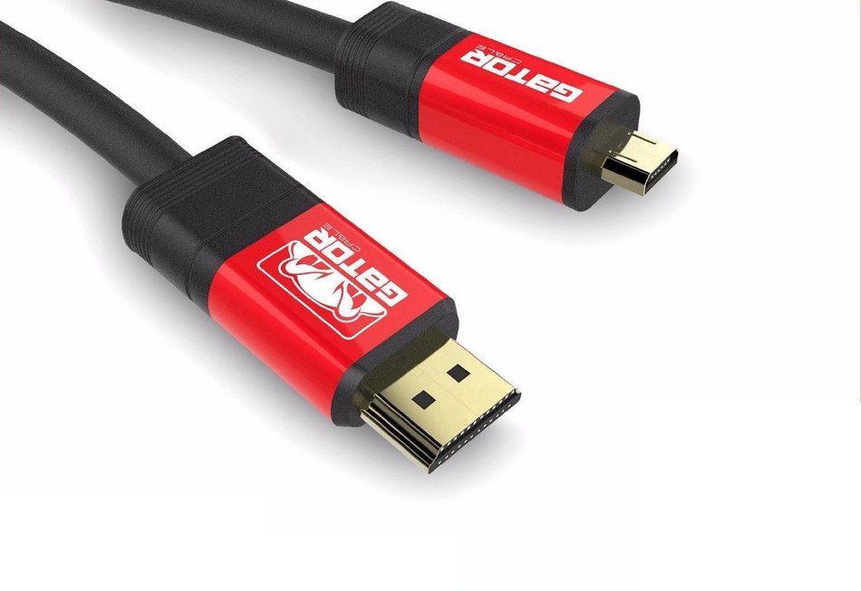 Gator Cable 10 feet Red Micro HDMI to HDMI Cable Adapter with durable and rugged aluminum housing Converter for...
